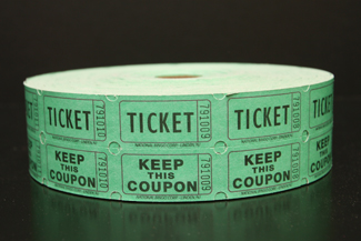 Green Bristol Double Roll Tickets Raffles, tickets, rolls, 50/50